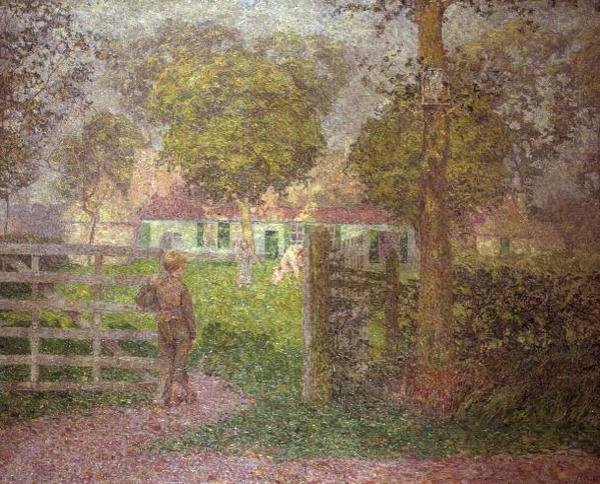 Zagroda, ok. 1910 (olej na płótnie) autorstwa Modest Huys