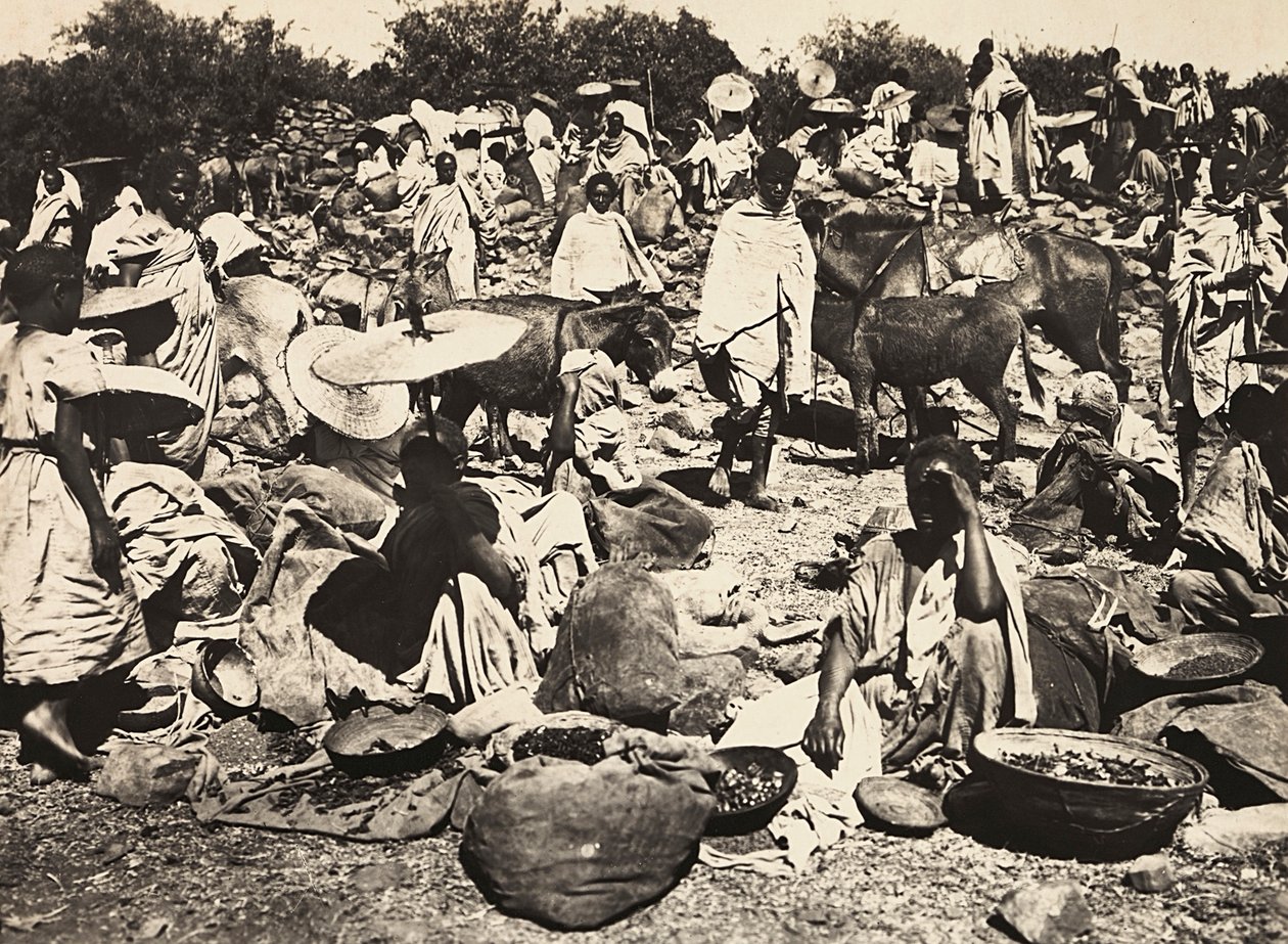„Budowanie imperium” w epoce faszystowskiej: targ abisyński, 09.05.1936 (zdjęcie czarno-białe) autorstwa Modestino Baldinetti