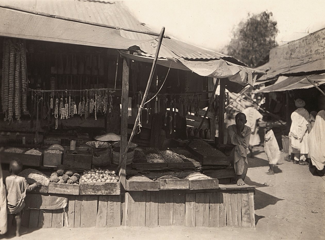 „Budowanie imperium” w epoce faszystowskiej: rodzimy sklep w Cheren, 09.05.1936 (zdjęcie czarno-białe) autorstwa Modestino Baldinetti