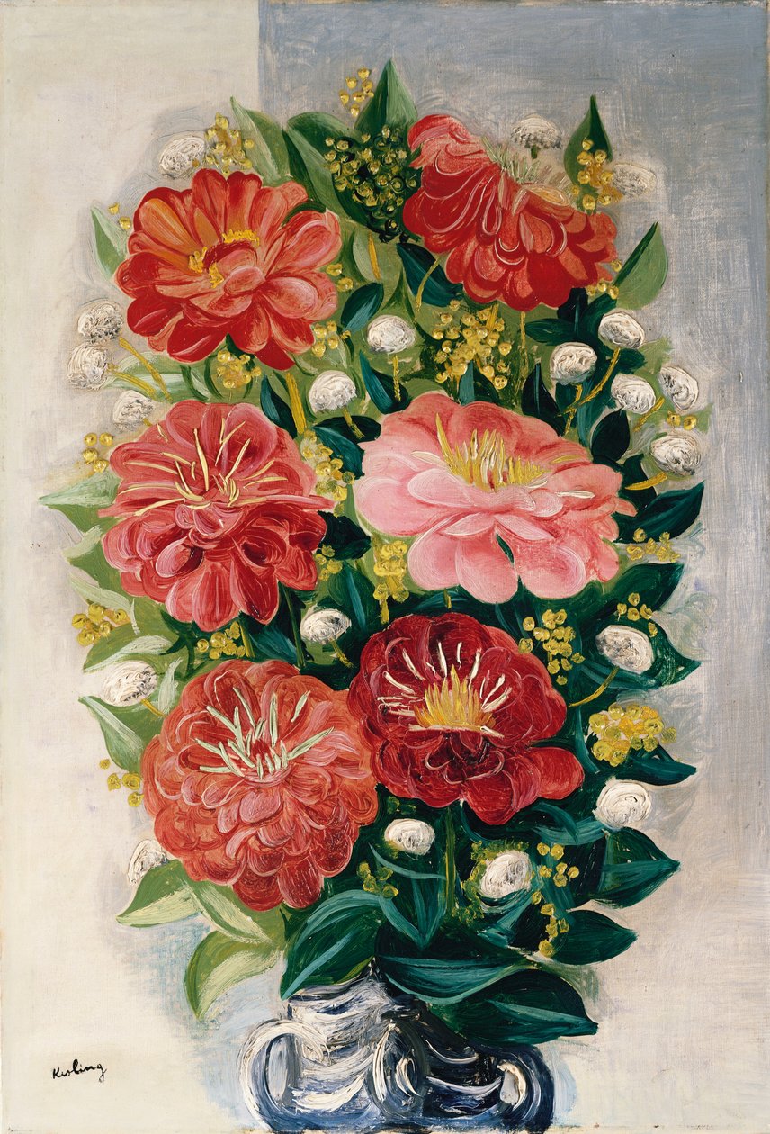 Kwiaty w wazonie (olej na płótnie) autorstwa Moise Kisling