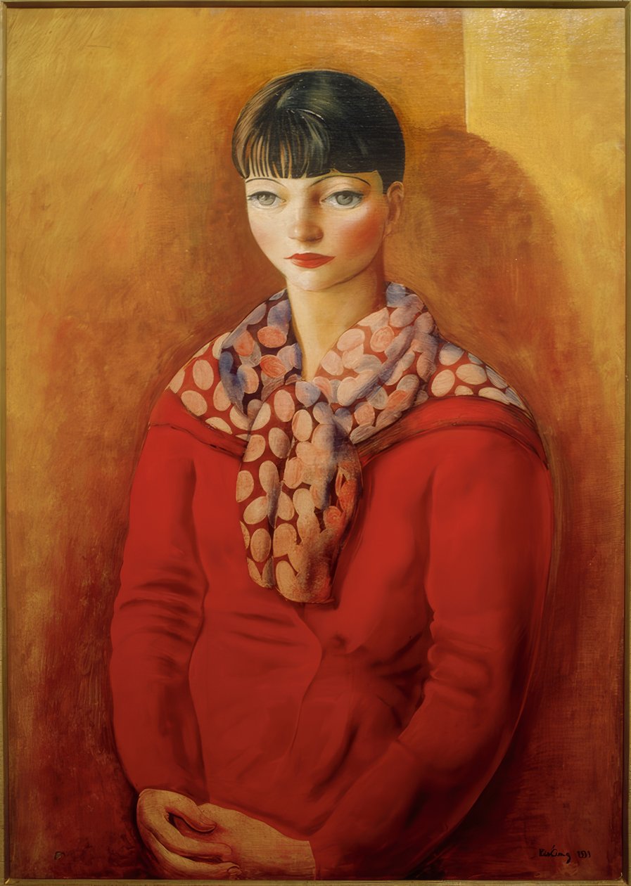 Kiki de Montparnasse w czerwonej sukience autorstwa Moise Kisling