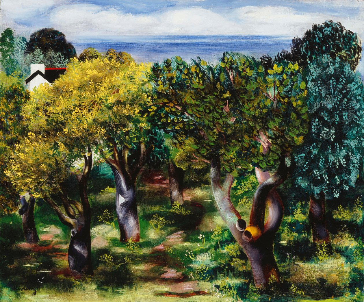 Krajobraz w Sanary; Paysage de Sanary autorstwa Moise Kisling