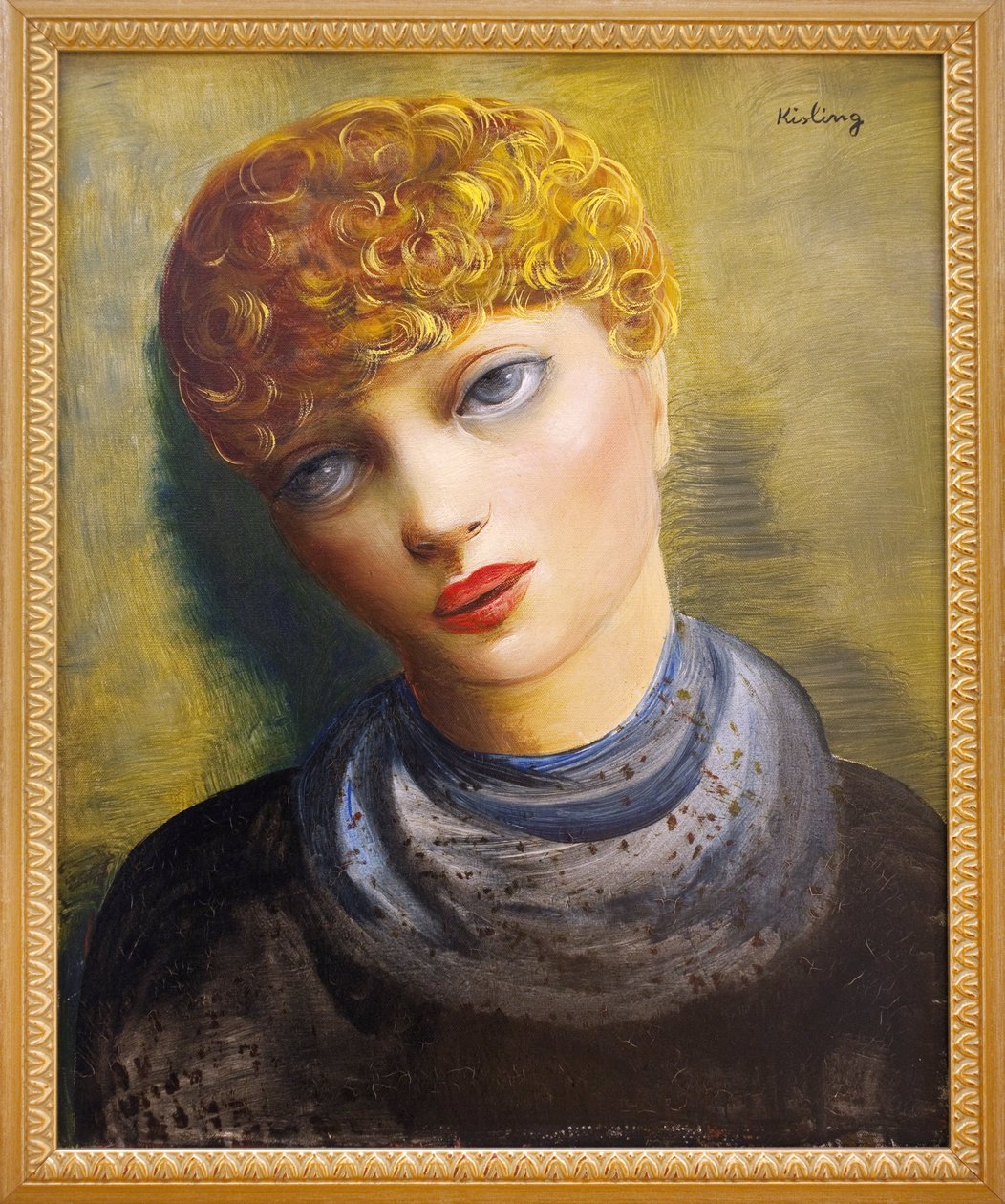 Portret młodej kobiety. Obraz Moise Kislinga (1891-1953), malarza polskiego pochodzenia, olej na płótnie, około 1950 roku. Musee des Beaux Arts de Clermont Ferrand (Clermont-Ferrand). autorstwa Moise Kisling