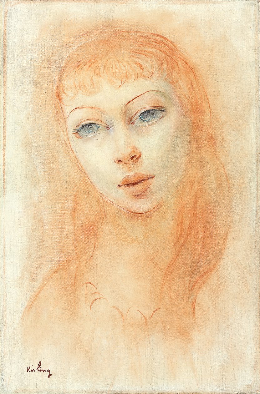 Portret kobiety (olej na płótnie) autorstwa Moise Kisling