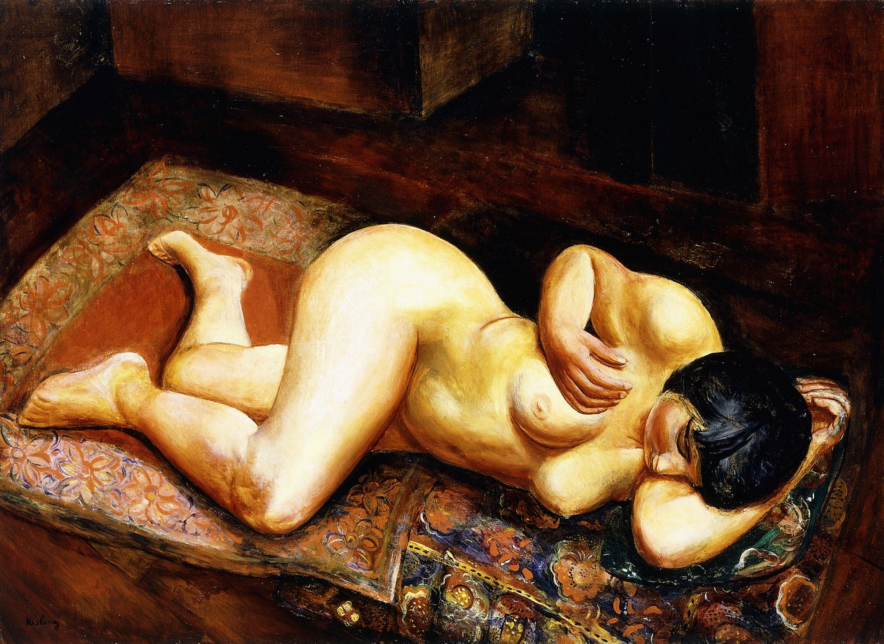 Leżąca naga kobieta autorstwa Moise Kisling
