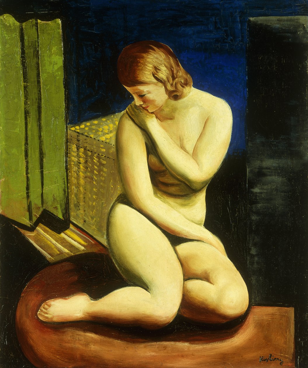 Akt kobiecy w pozycji siedzącej; Femme Nue Assise autorstwa Moise Kisling