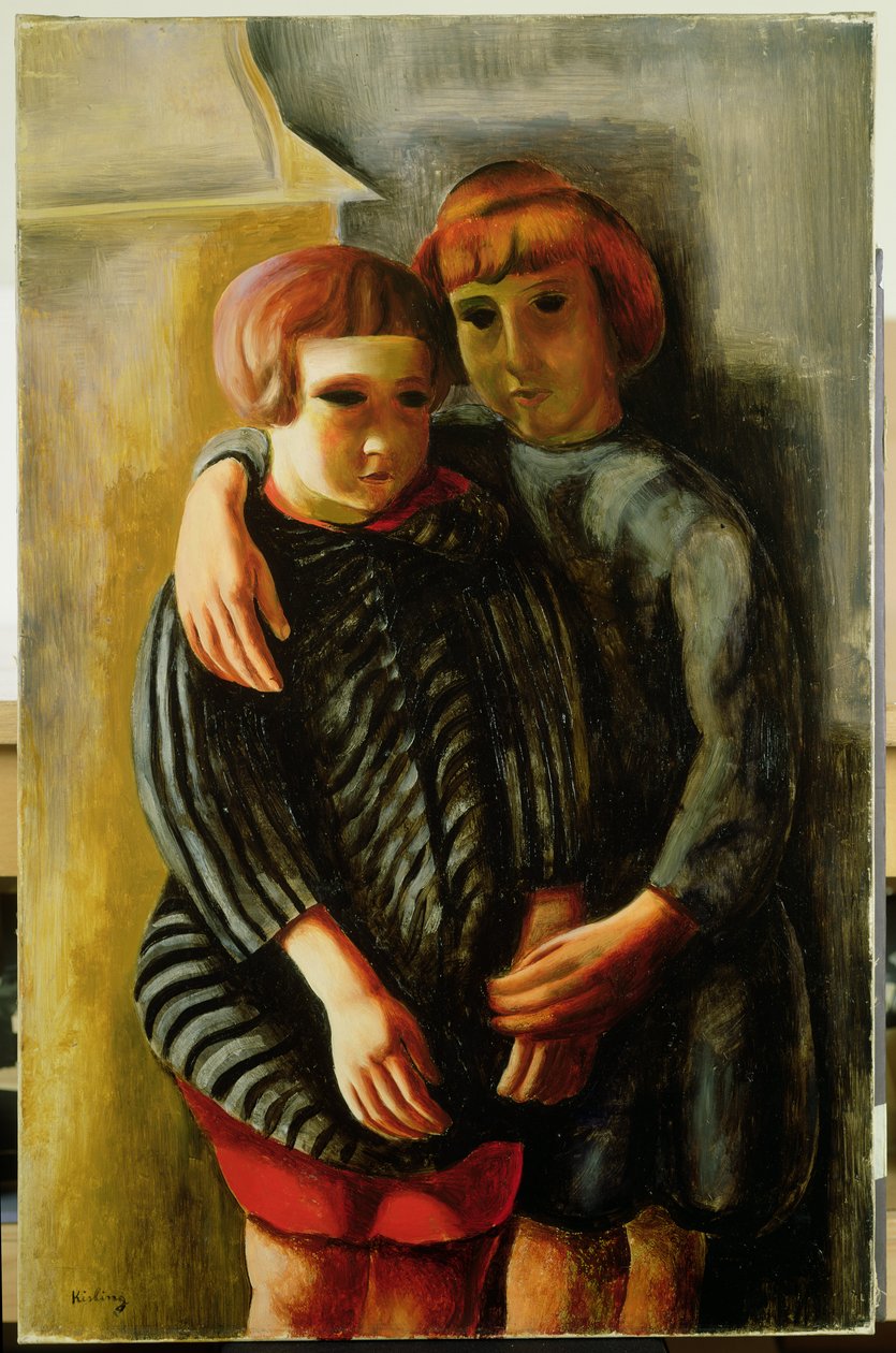 Dwoje dzieci (olej na płótnie) autorstwa Moise Kisling