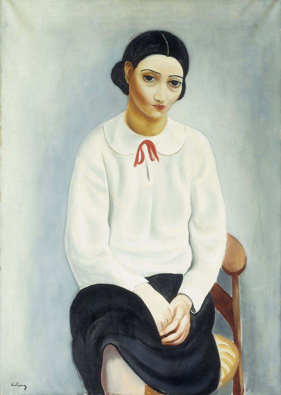 Kobieta w białej bluzce; Femme au Chemisier Blanc autorstwa Moise Kisling