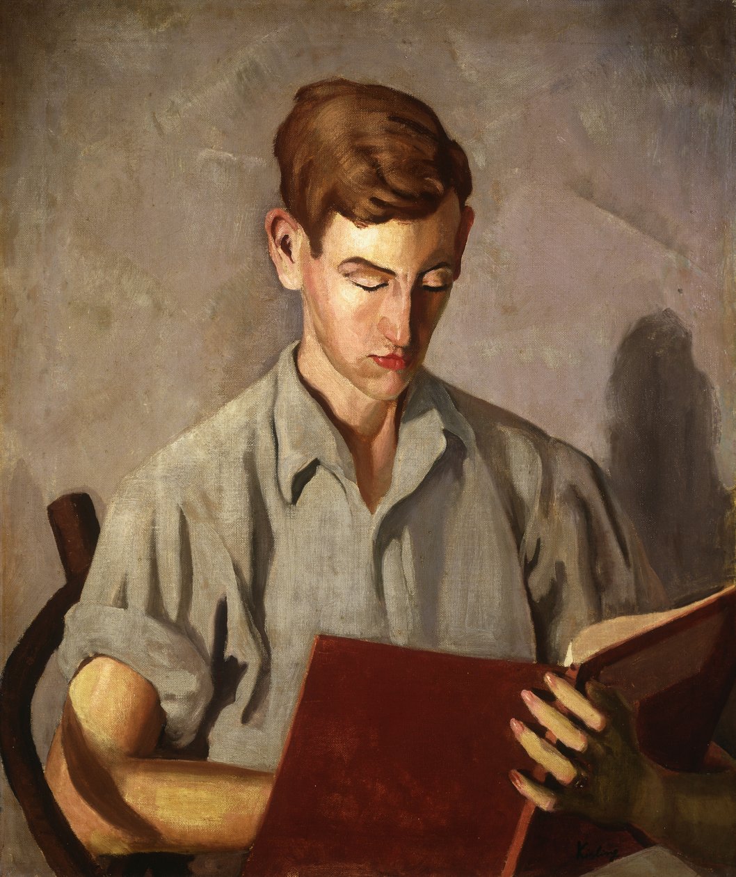 Młody chłopiec czyta autorstwa Moise Kisling