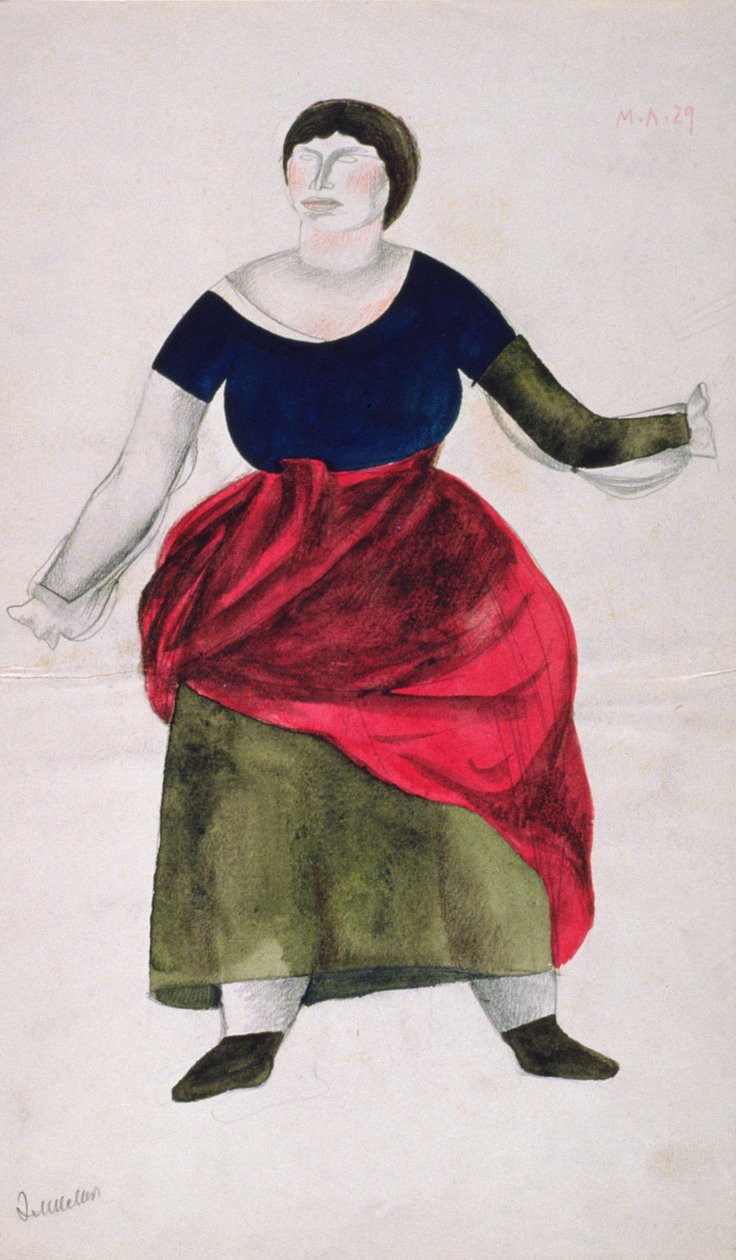 Emilia z opery „Otello” Giuseppe Verdiego (1813-1901) (gwasz na papierze) autorstwa Moisei Zeligovich Levin