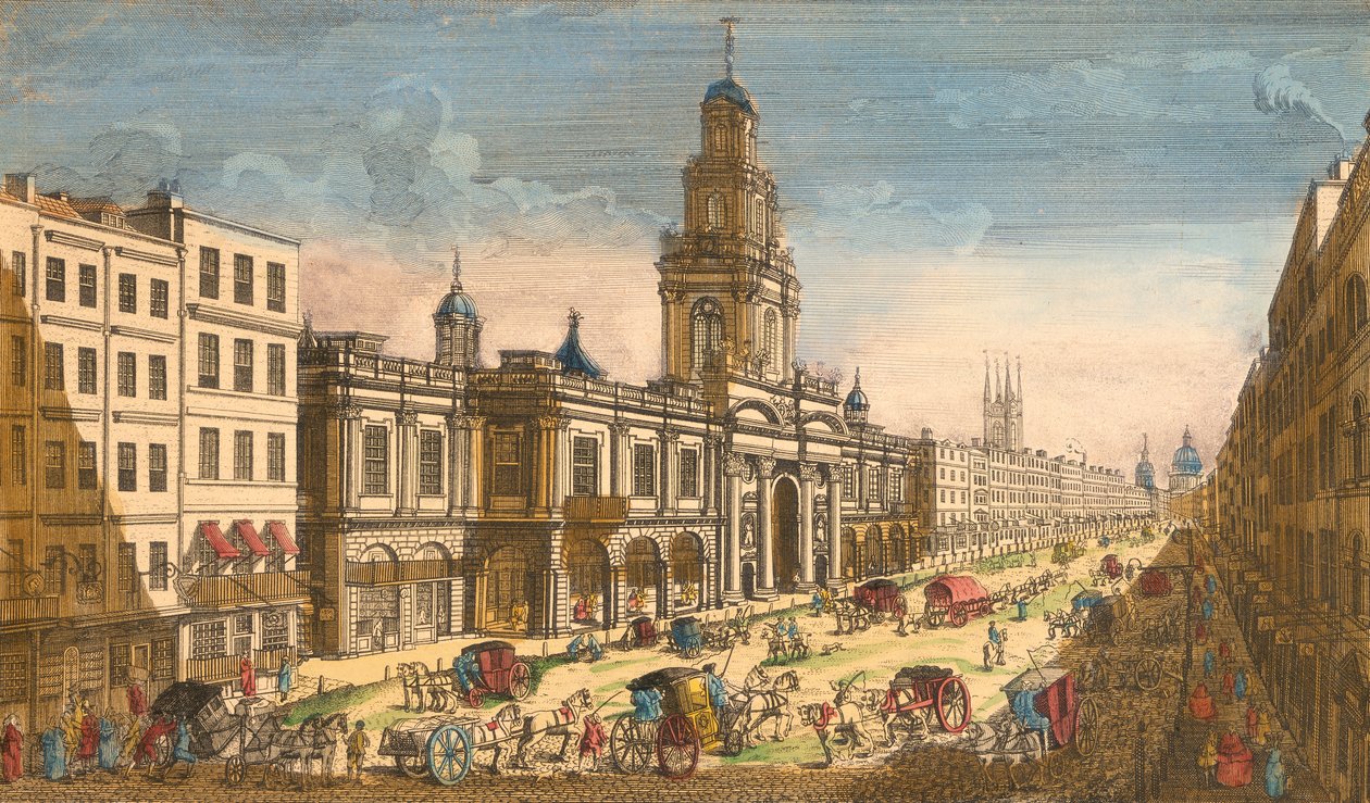 Widok na Royal Exchange, Londyn, 1751 autorstwa Moithey Lainee