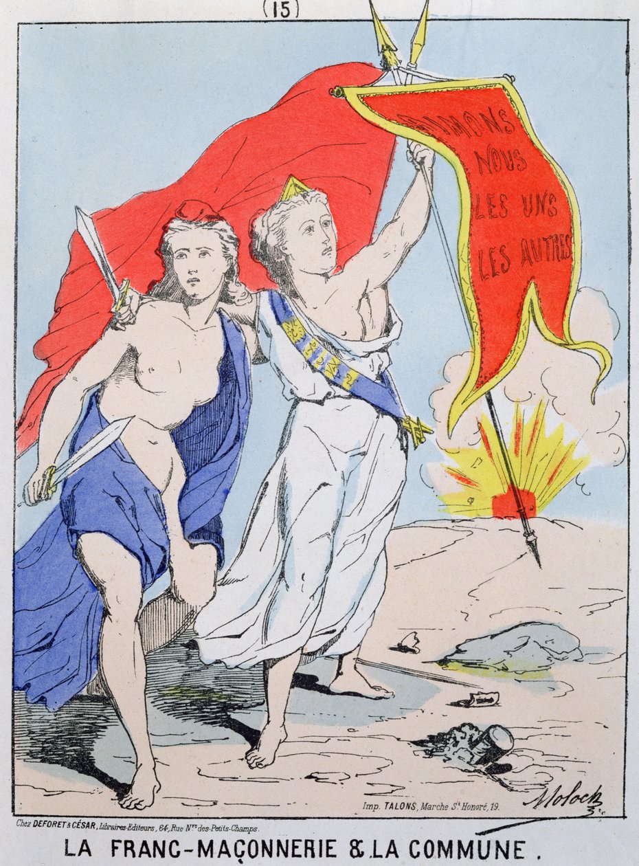 Alegoria masonerii i Komuny Paryskiej, 1871 autorstwa Moloch