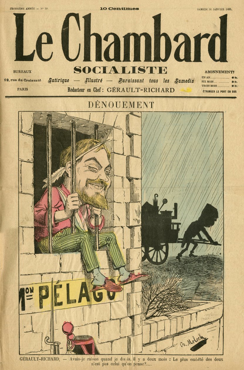 Ilustracja Molocha (1849-1909) do okładki Le Chambard socialiste, nr. 59 autorstwa Moloch