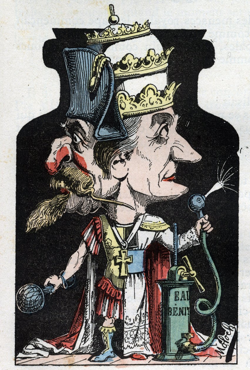 Allegorie du Concordat (znak między Piusem VII a Bonapartem) z 1801 r. reprezentowany przez Molocha jako urządzenie kompresyjne z Napoleonem III i papieżem autorstwa Moloch