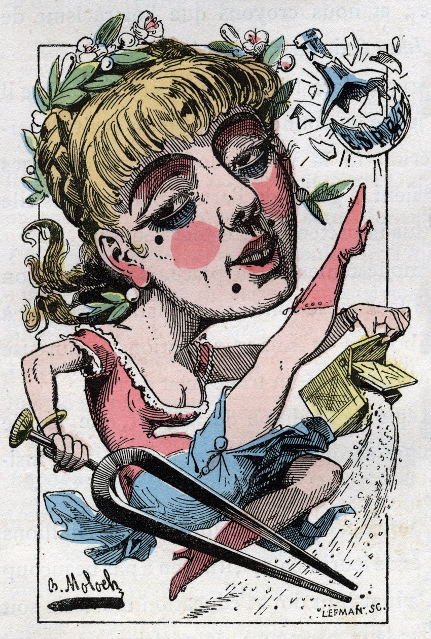 Alegoria operetki w modzie końca XIX wieku (strojenie) autorstwa Moloch