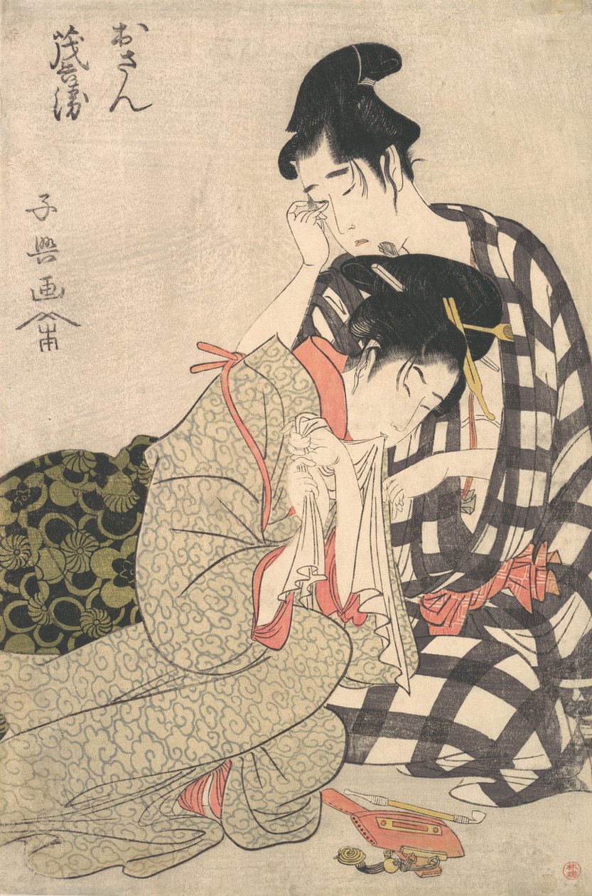 Niepocieszeni Kochankowie, ca. 1800. autorstwa Momokawa Shiko