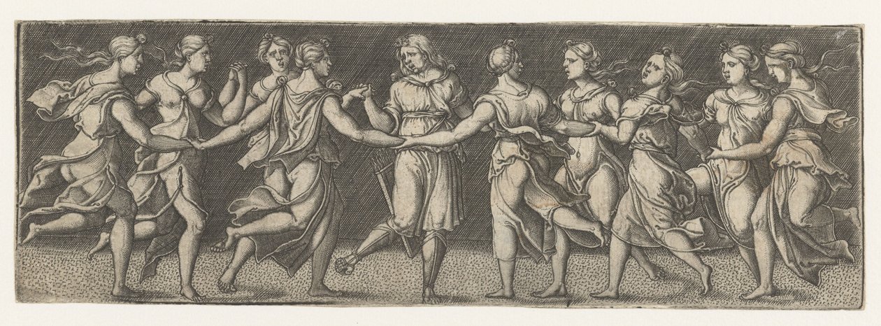 Apollo i muzy autorstwa Monogrammist AC