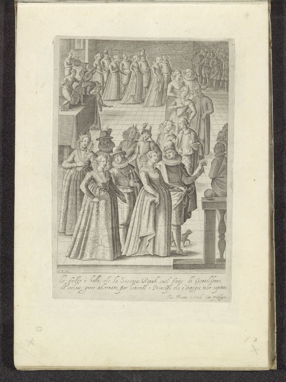 Wenecjanie bal Scenes uit het Venetiaanse leven (tytuł serii) Habiti d
