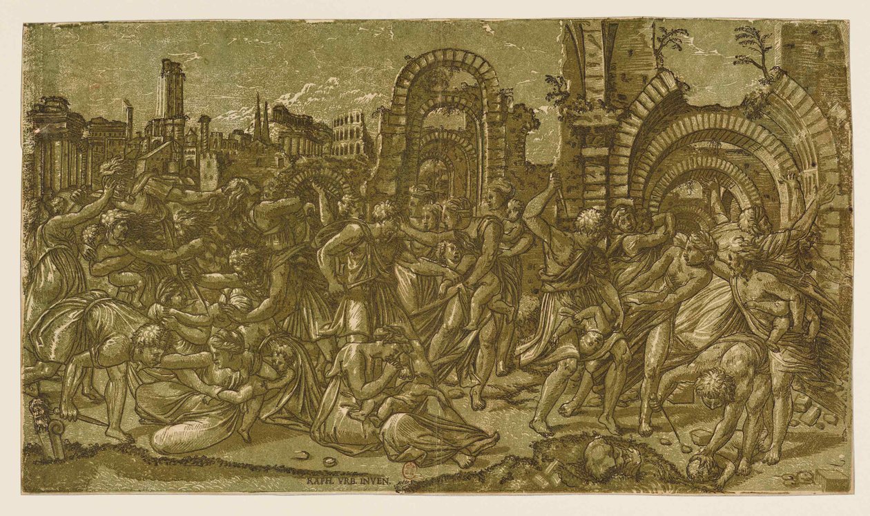Rzeź niewinnych po Rafaelu, 1544. autorstwa Monogrammist NDB