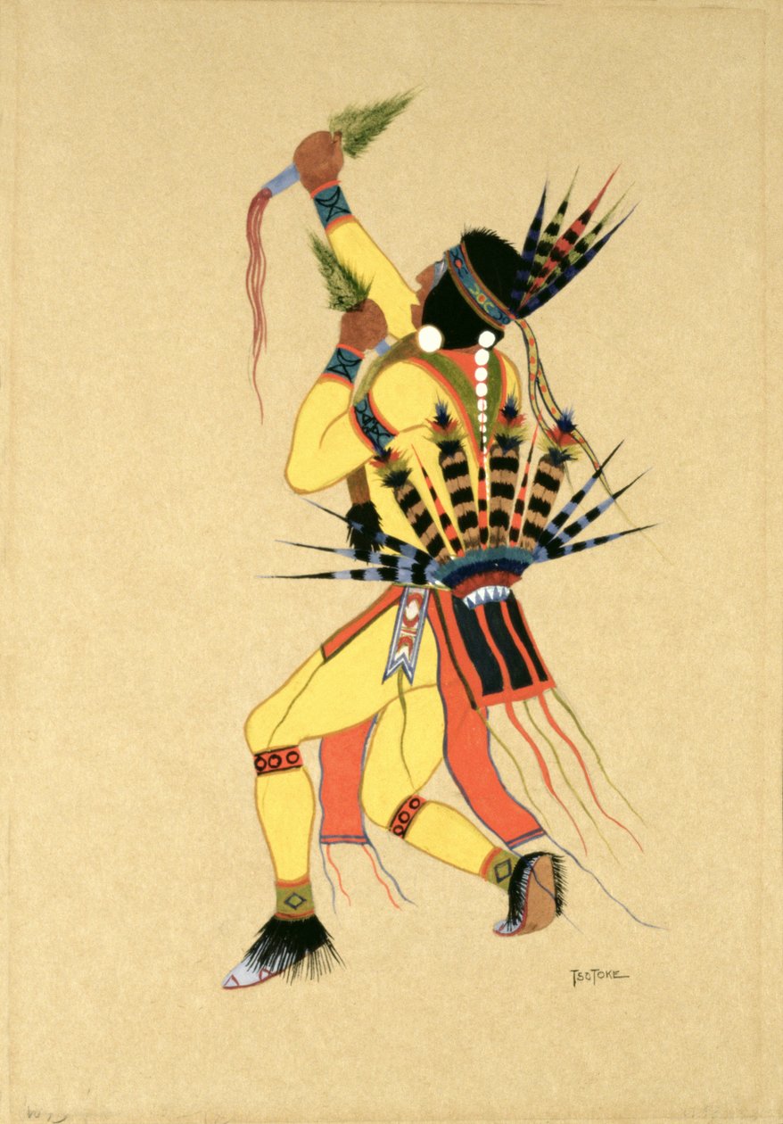 Tancerka, 1929 (tempera na papierze) autorstwa Monroe Tsatoke