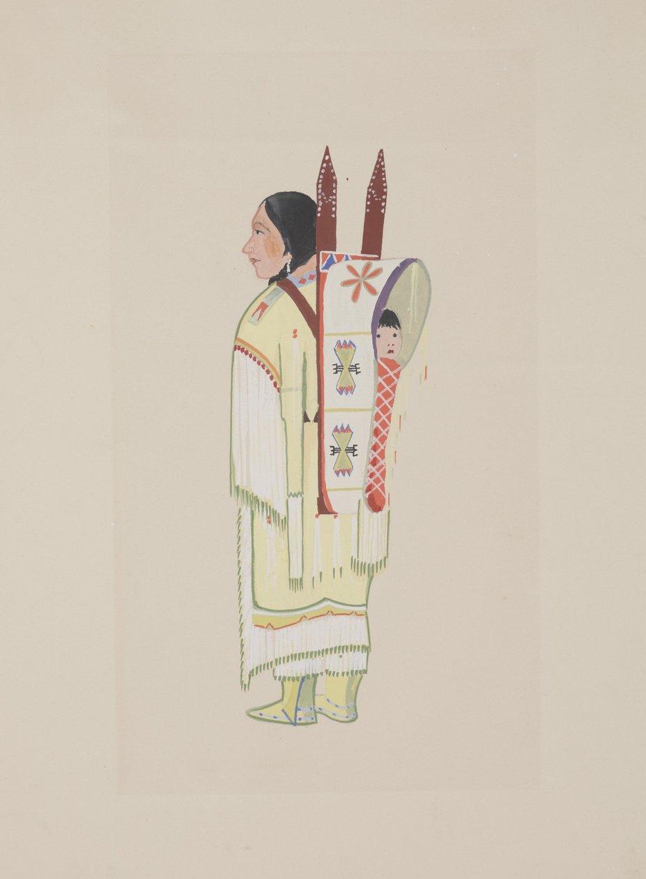 Kiowa Squaw, c.1934 (akwarela) autorstwa Monroe Tsatoke
