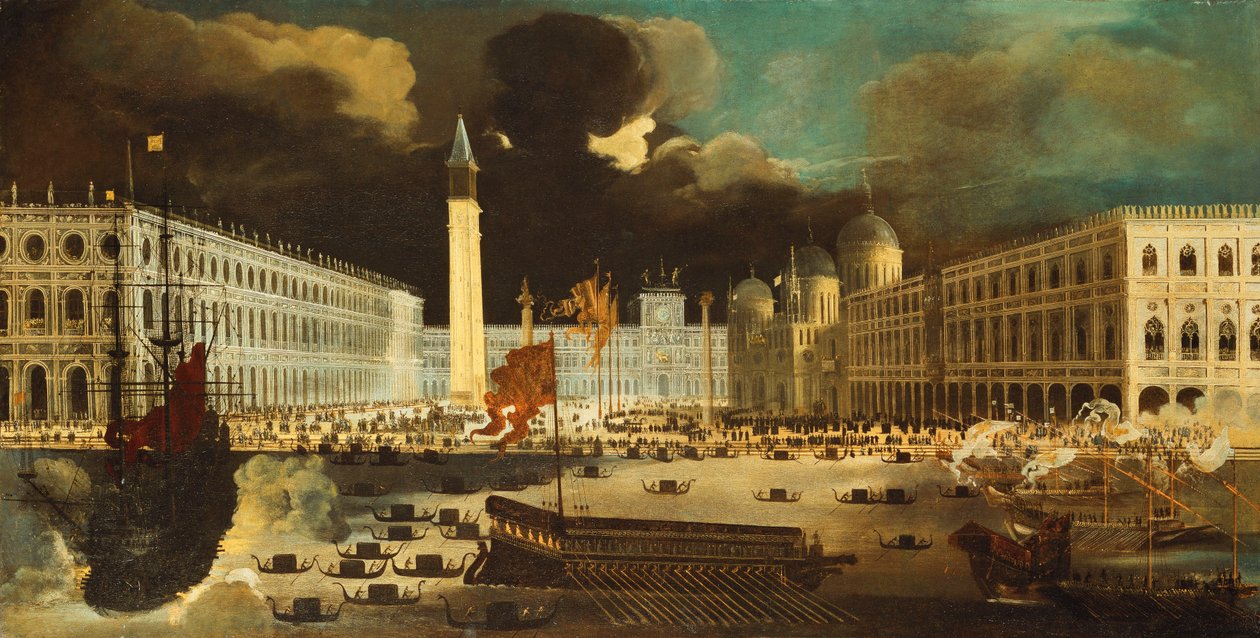 Capriccio San Marco z Bacino w Dzień Wniebowstąpienia, autorstwa Monsu Desiderio
