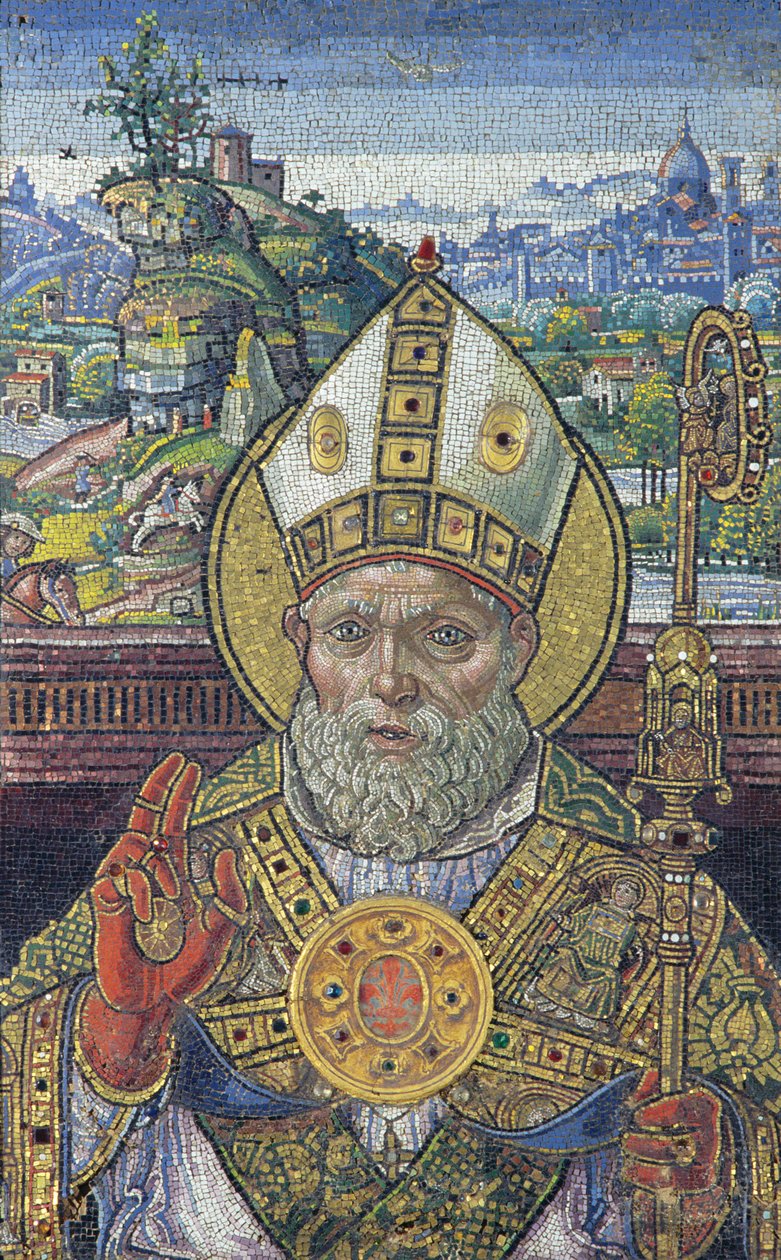 Głowa św. Zenobiusza, 1505 (mozaika) autorstwa Monte di Giovanni del Fora