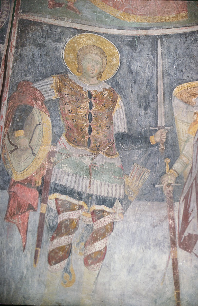 Fresk św. Prokopa w kościele, 1413-17 autorstwa Morava School