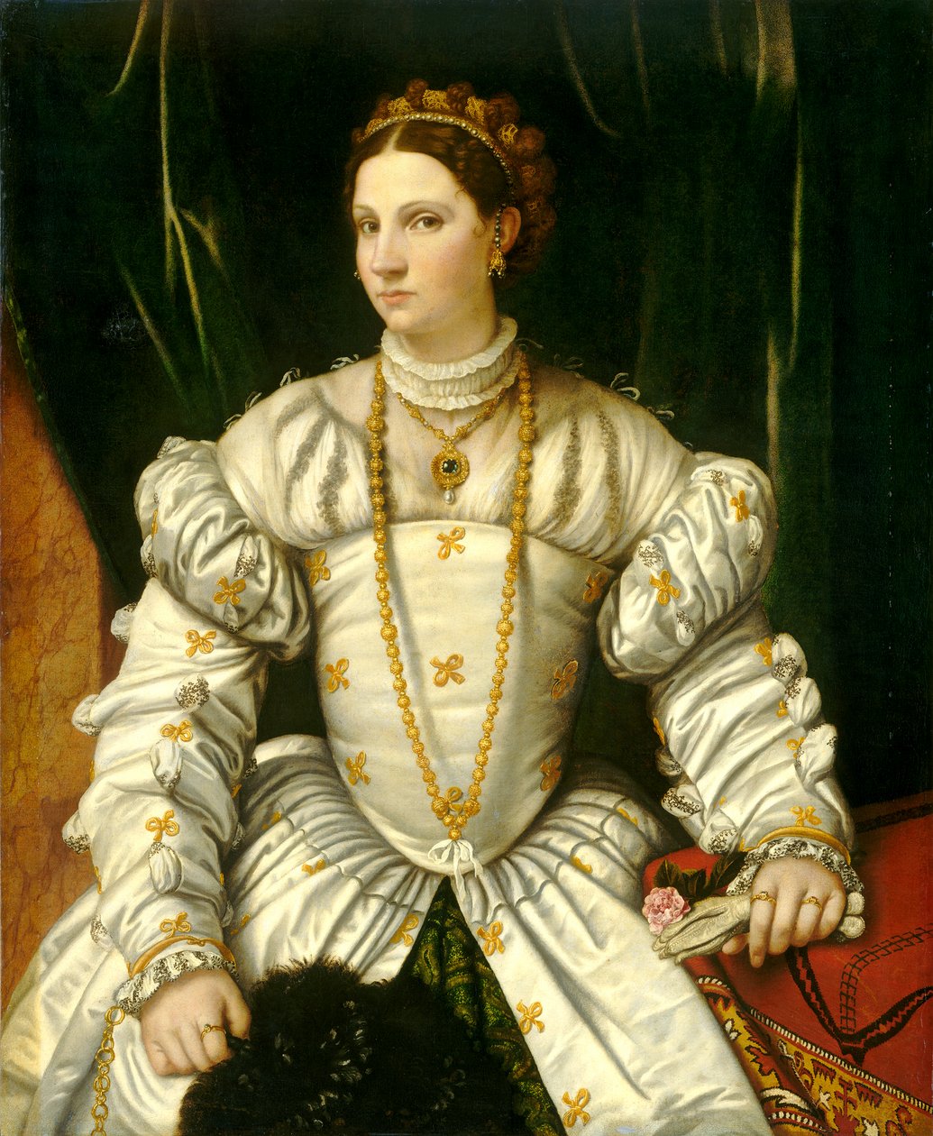 Portret damy w bieli, ok. 1540 autorstwa Moretto da Brescia