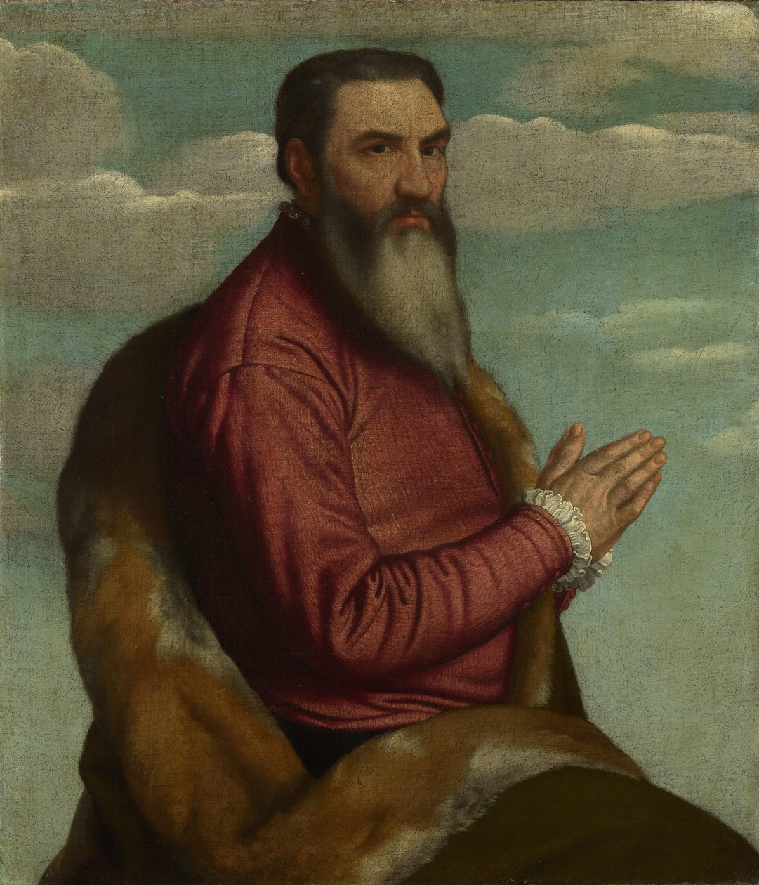 Modlący się mężczyzna z długą brodą, ok. 1545 autorstwa Moretto da Brescia