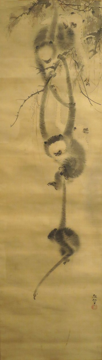 "Pięć małp", przypisywane Mori Sosen, początek XIX wieku, Muzeum Sztuki w Honolulu, 4916.1 autorstwa Mori Sosen