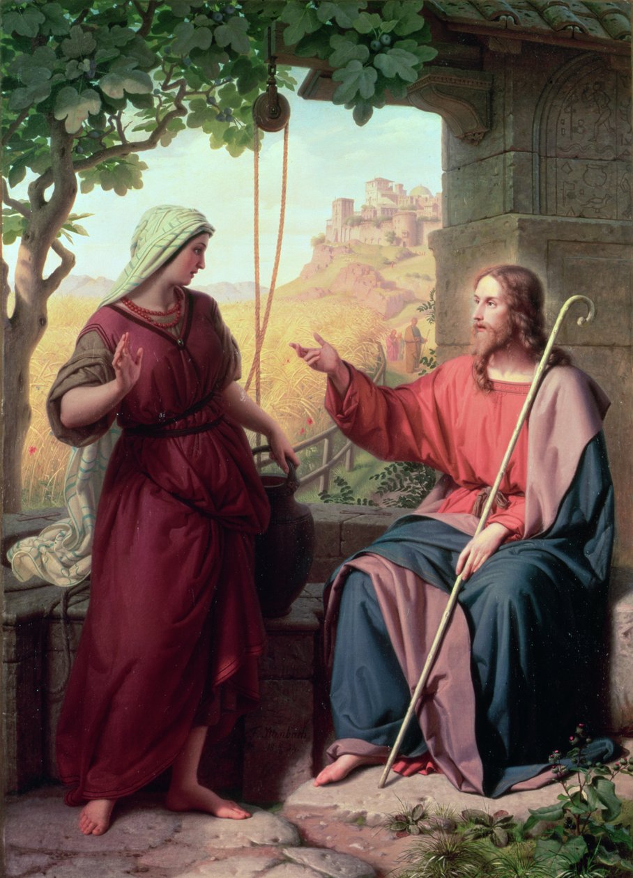 Chrystus i Kobieta z Samarii przy studni, 1854 autorstwa Moritz Daniel Oppenheim
