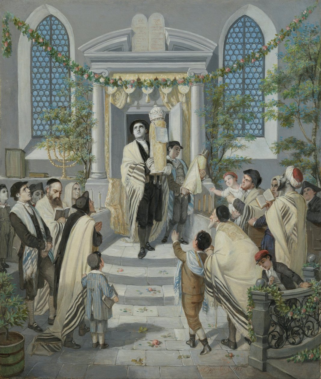 Szawuot (Zielone Świątki) (Święto Zesłania Ducha Świętego) autorstwa Moritz Daniel Oppenheim