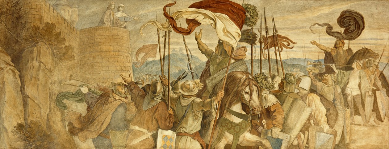 „Wierni ludzie to najlepsza ściana”, ok. 1855 r. autorstwa Moritz Ludwig von Schwind