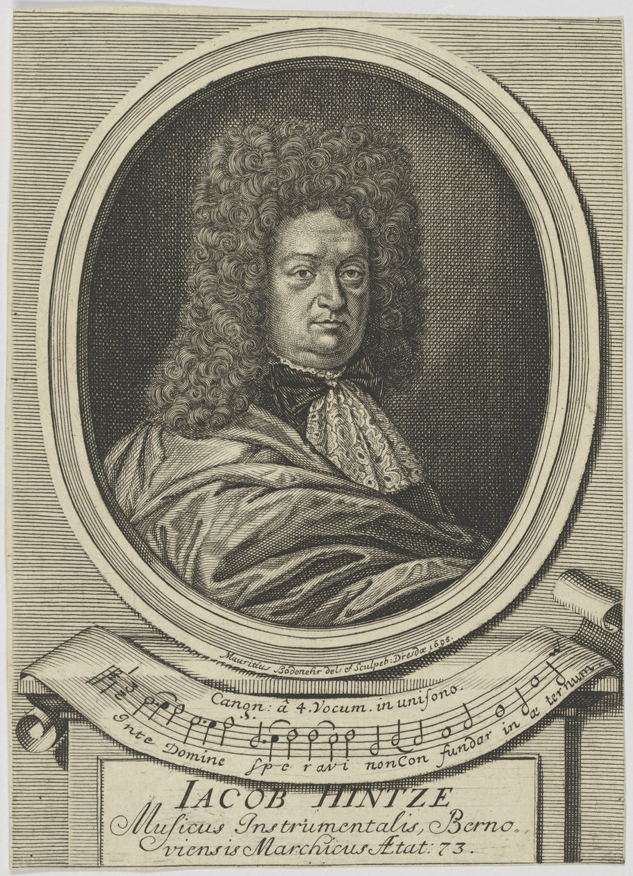 Portret Jakuba Hintze 1622-1702, 1695. autorstwa Moritz Bodenehr