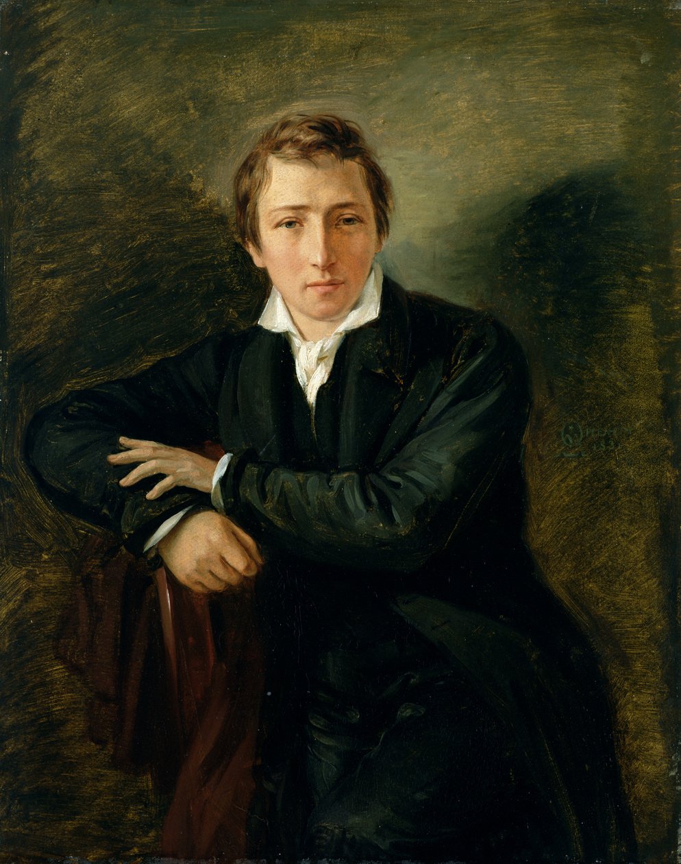 Portret Heinricha Heinego (1797-1856) 1831 (olej na papierze na płótnie) autorstwa Moritz Daniel Oppenheim