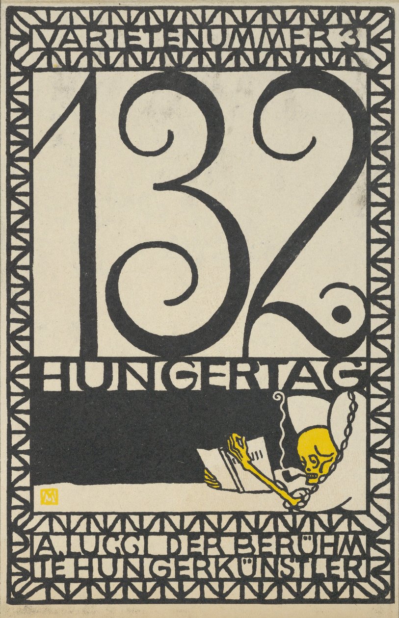 Variety Act 3: 132. dzień postu, A. Lucci, słynny artysta głodu, Varietenummer 3:1..., 1907. autorstwa Moritz Jung