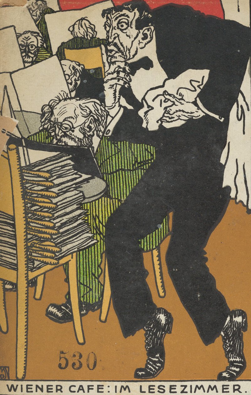 Kawiarnia wiedeńska: w czytelni kawiarnia wiedeńska: Im Lesezimmer, 1911. autorstwa Moritz Jung