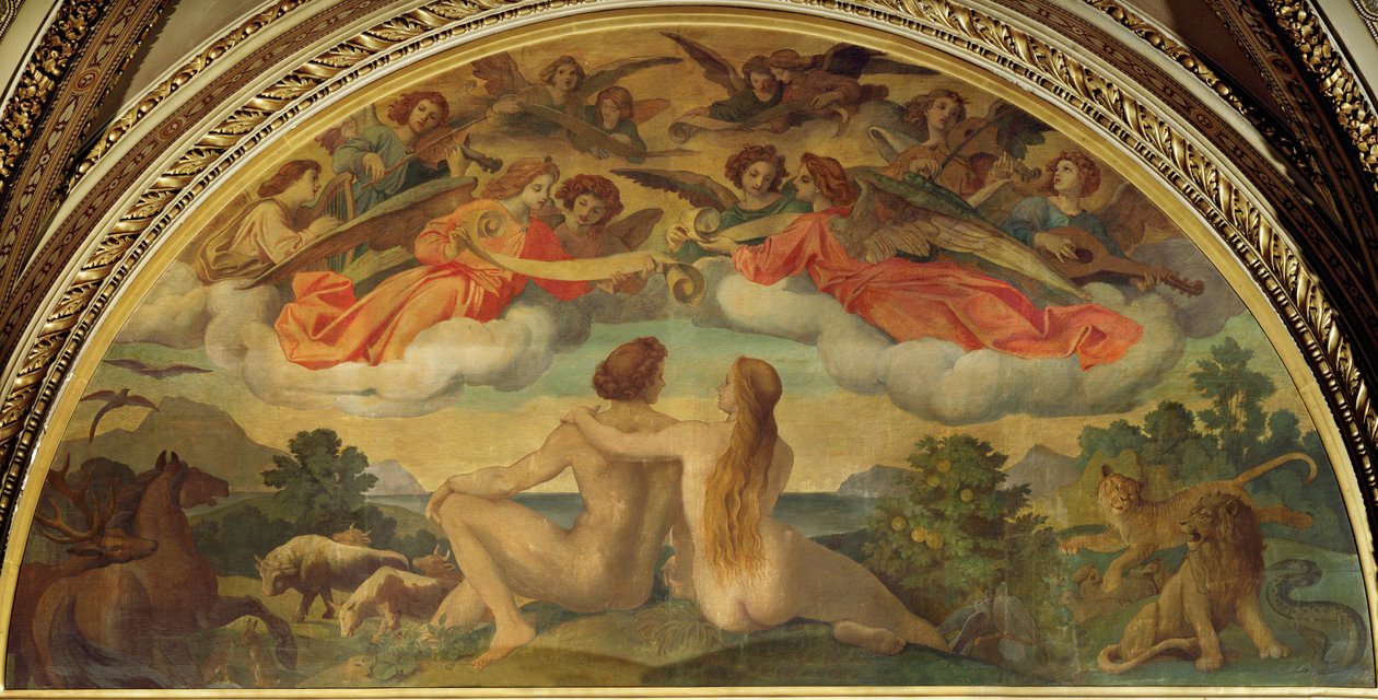 Lunette w foyer Opery Wiedeńskiej: Stworzenie Josepha Haydna autorstwa Moritz Ludwig von Schwind