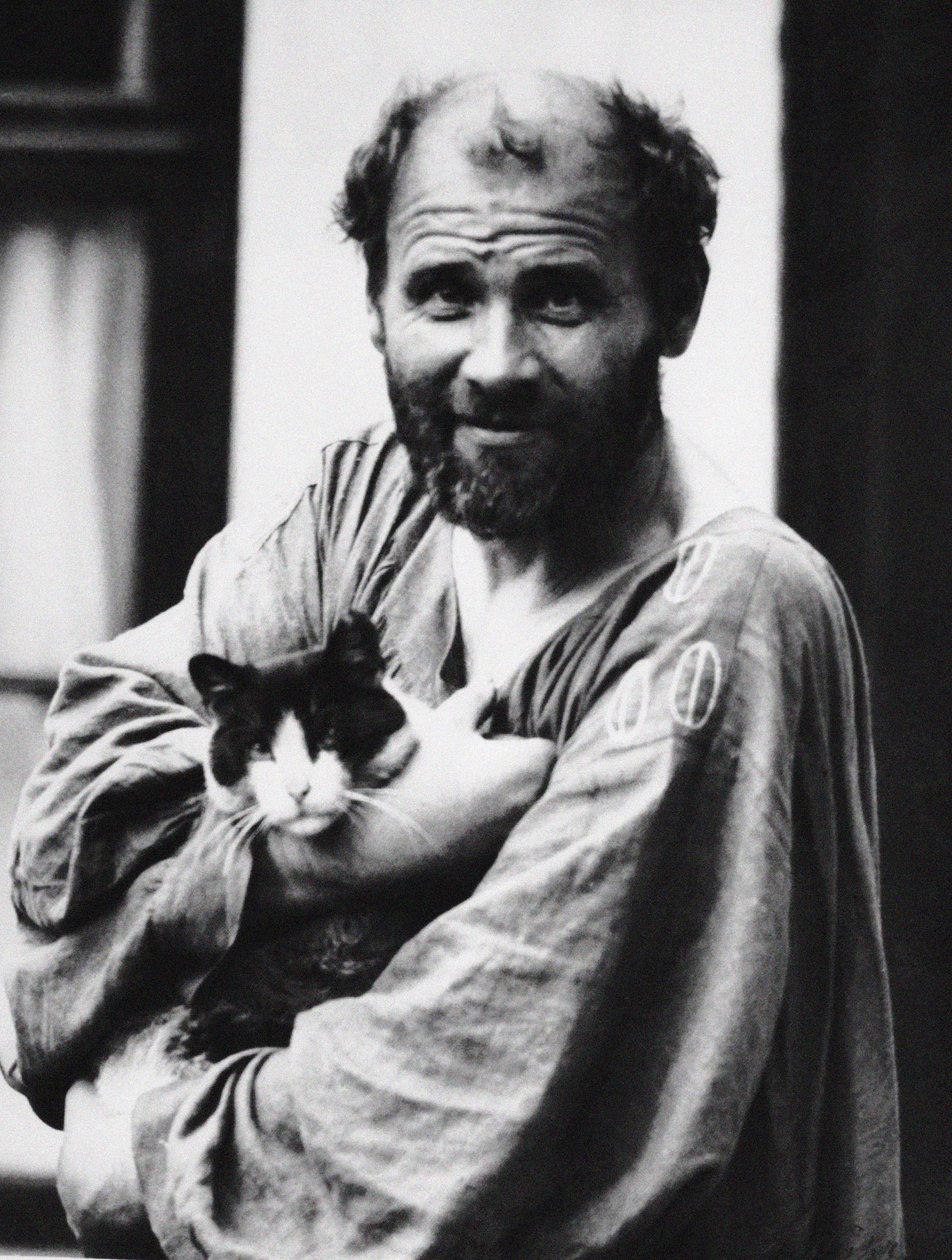Gustav Klimt z kotem, 1911. autorstwa Moritz Nähr