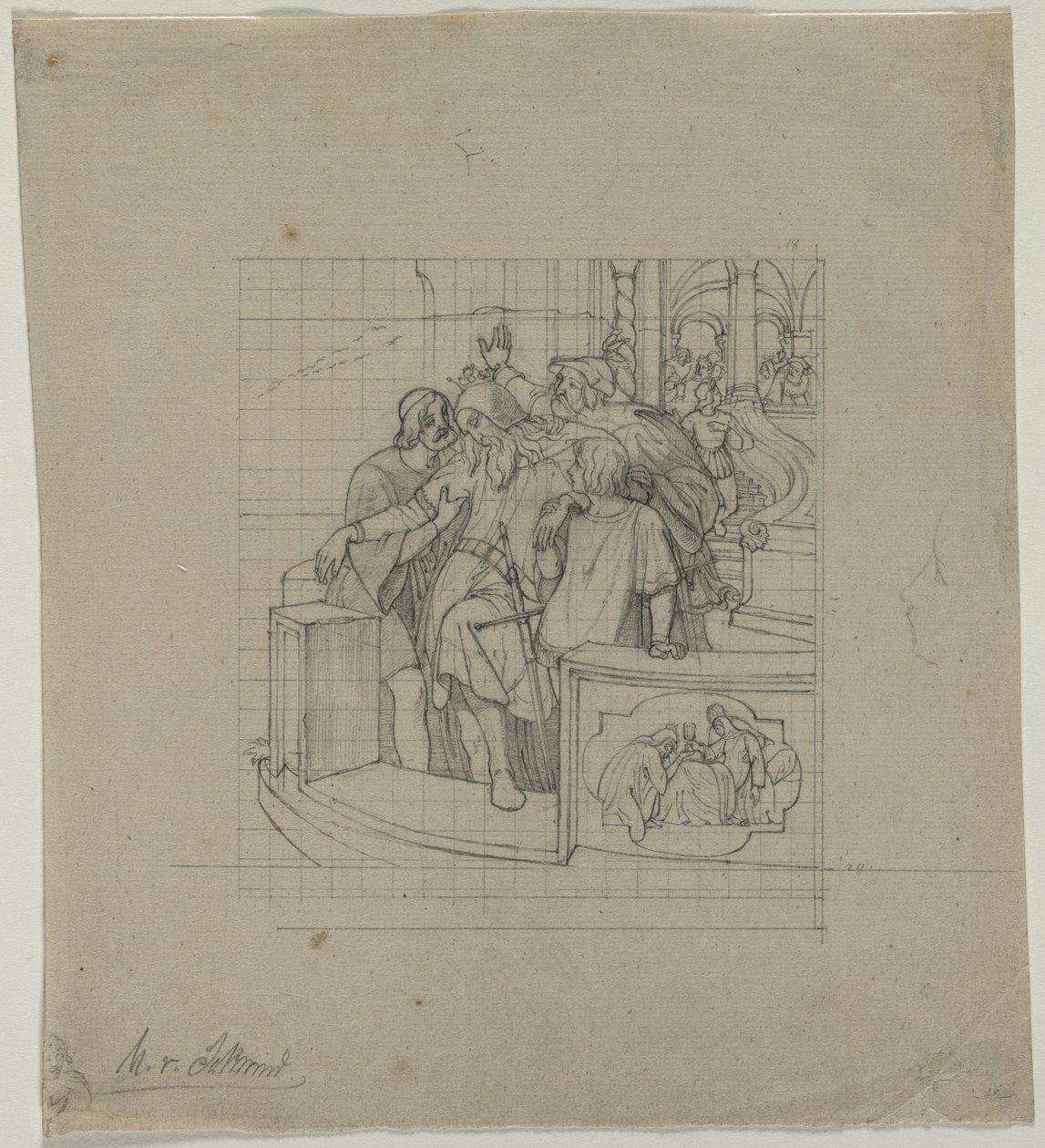 Król Thule, druga lub trzecia ćwiartka XIX wieku. autorstwa Moritz Ludwig von Schwind