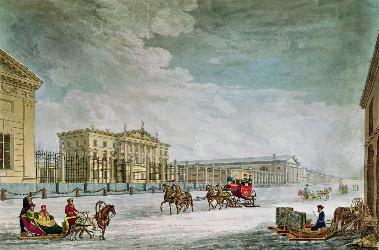 Widok na Imperial Bank i sklepy w St. Petersburgu (patrz również 87474) autorstwa Mornay