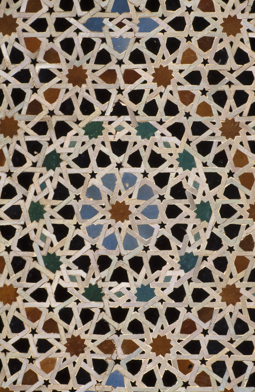 Bou Inania Madrasa, zellij tilework (ceramika) autorstwa Moroccan School