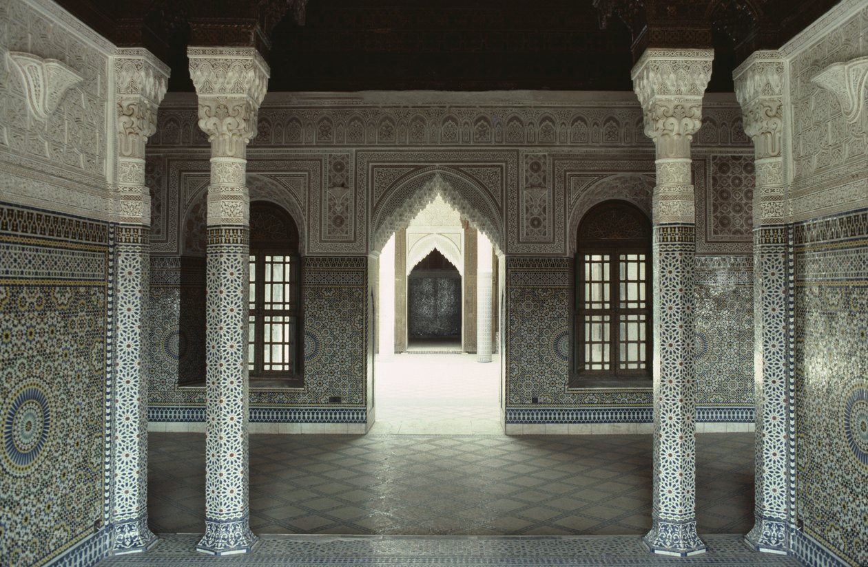 Widok wnętrza Kasbah Thamiel glaoui autorstwa Moroccan School