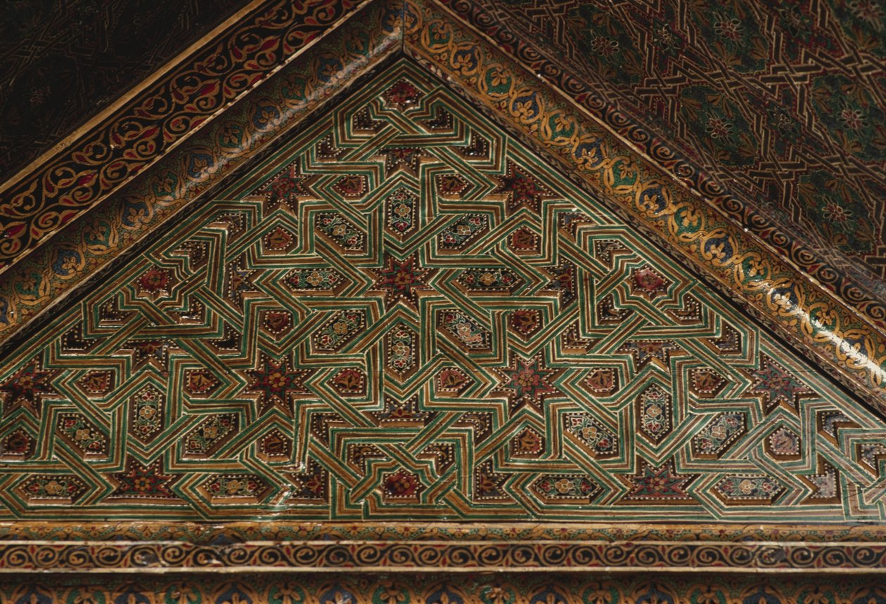 Kasbah of Thamiel glaoui, detal sufitu (ceramika) autorstwa Moroccan School