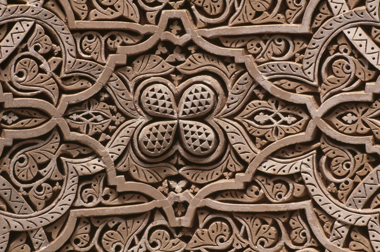 Kasbah of Thamiel glaoui, sztukaterie, detal (ceramika) autorstwa Moroccan School