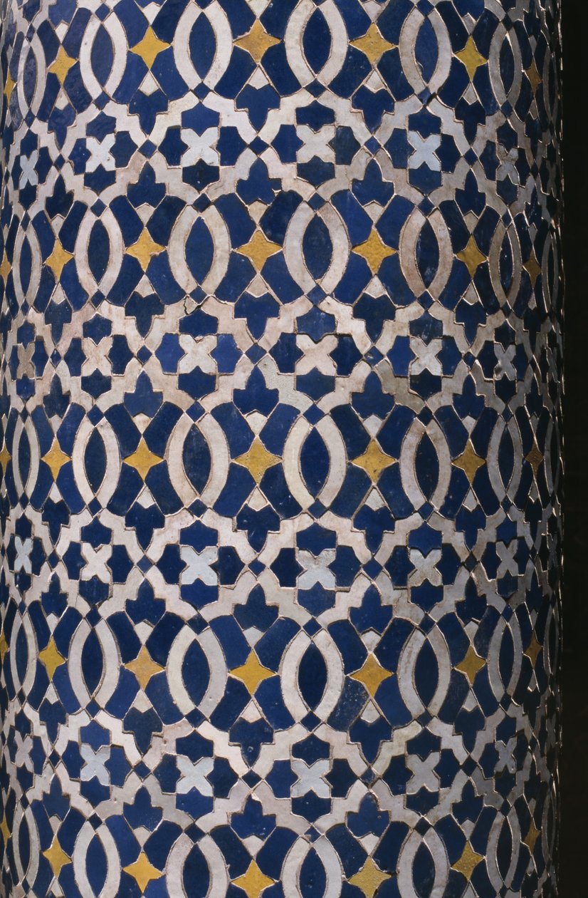 Kasbah of Thamiel glaoui, płytki zellij, detal (ceramika) autorstwa Moroccan School