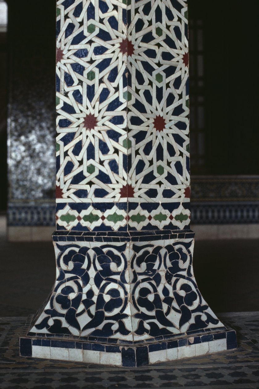 Kasbah of Thamiel glaoui, płytki zellij, detal (ceramika) autorstwa Moroccan School