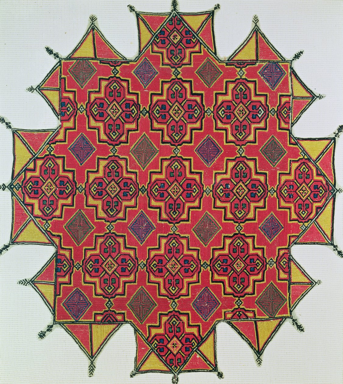 Tkanina z geometrycznym wzorem (haft) autorstwa Moroccan School