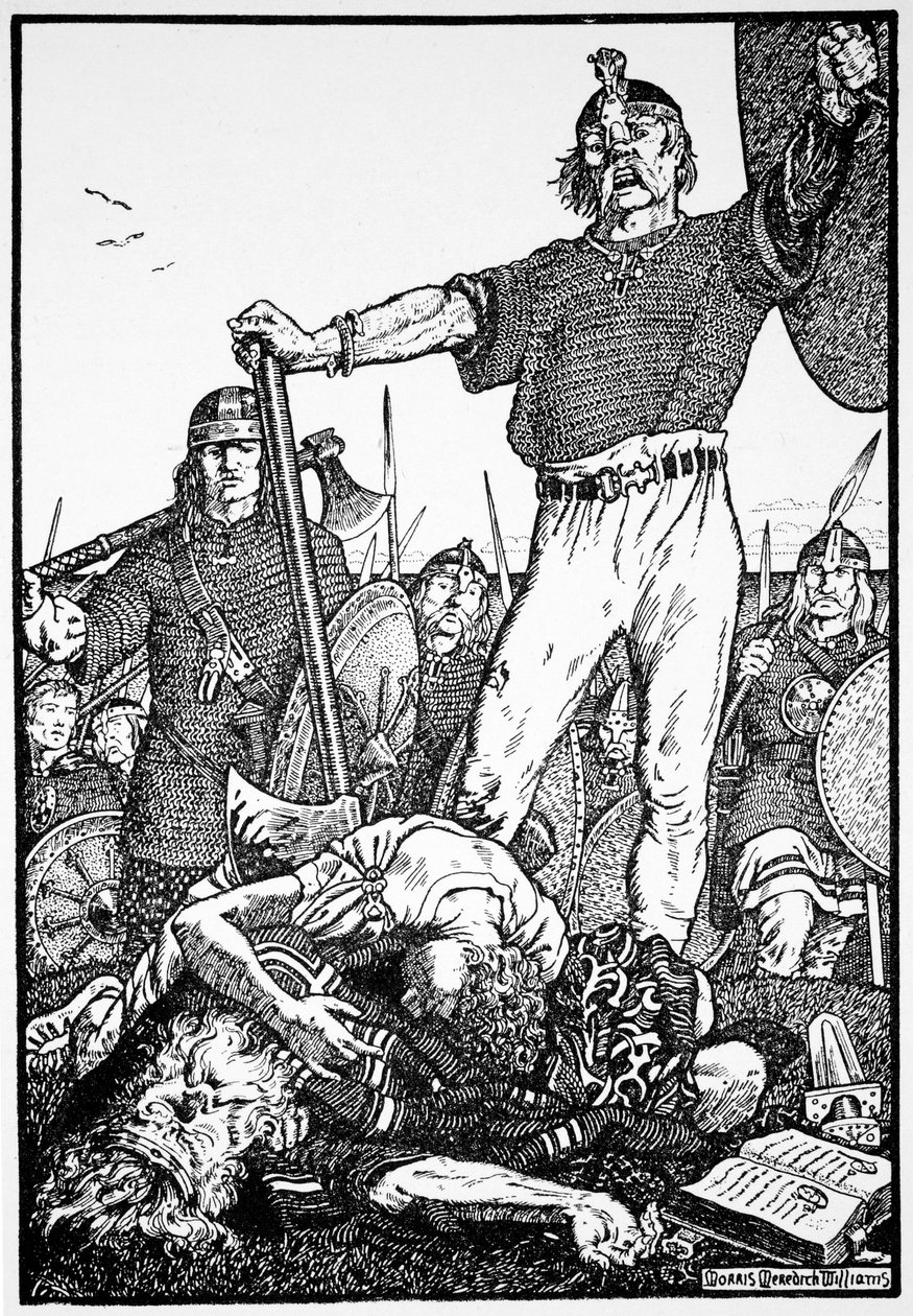 Śmierć Briana Boru w bitwie pod Clontarf, Irlandia, 1014 1913. autorstwa Morris Meredith Williams